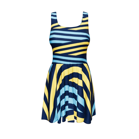 Midnight Surge - Sleeveless Skater Dress